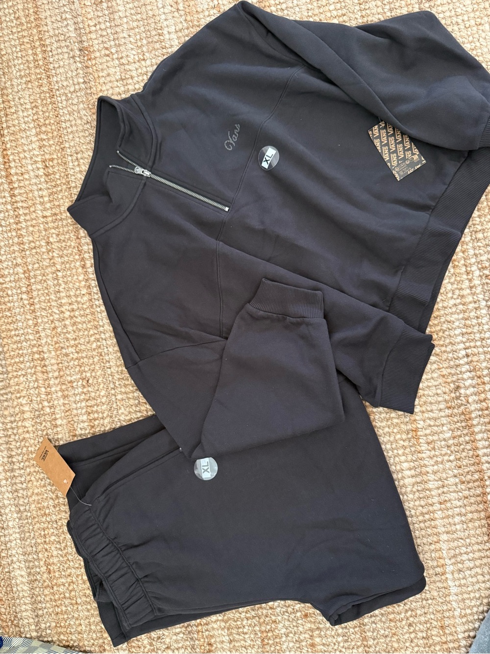 Vans Black Half-Zip Sweatshirt and Jogger Set